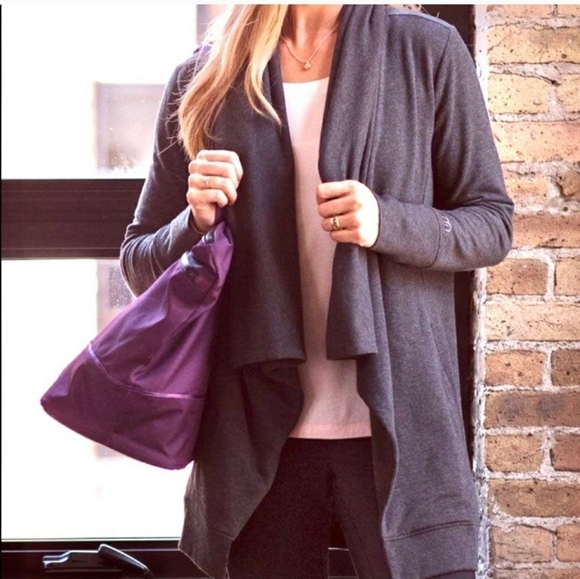 Calia Effortless Waterfall Drape Open Cardigan Style Duster Pockets Thumbholes S - Picture 1 of 13